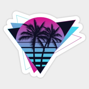 Retro 80s 90s Vaporwave Aesthetic Palm Trees Sunset Sticker